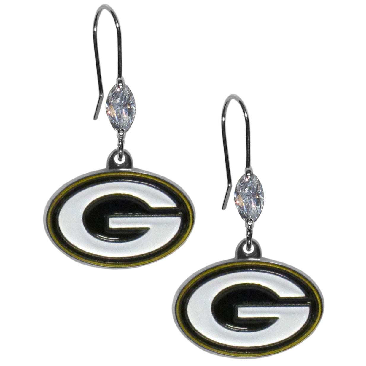 Green Bay Packers Crystal Dangle Earrings - Green Bay Packers - Flyclothing LLC