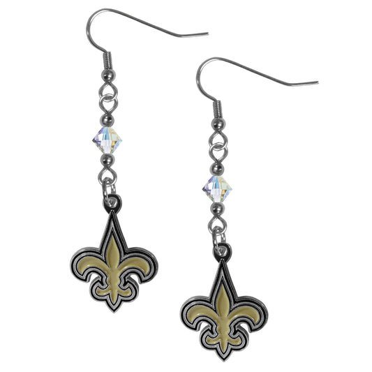 New Orleans Saints Crystal Dangle Earrings - New Orleans Saints - Flyclothing LLC