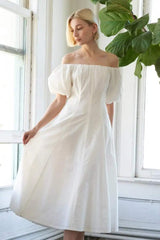 PROTECTING MY PEACE WOVEN MIDI DRESS - Flying Tomato - Flyclothing LLC