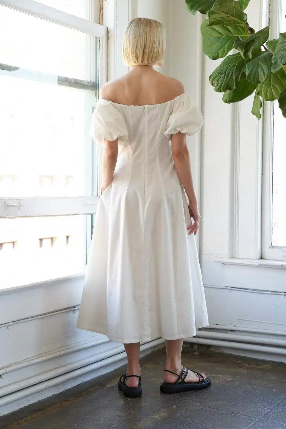 PROTECTING MY PEACE WOVEN MIDI DRESS - Flying Tomato - Flyclothing LLC