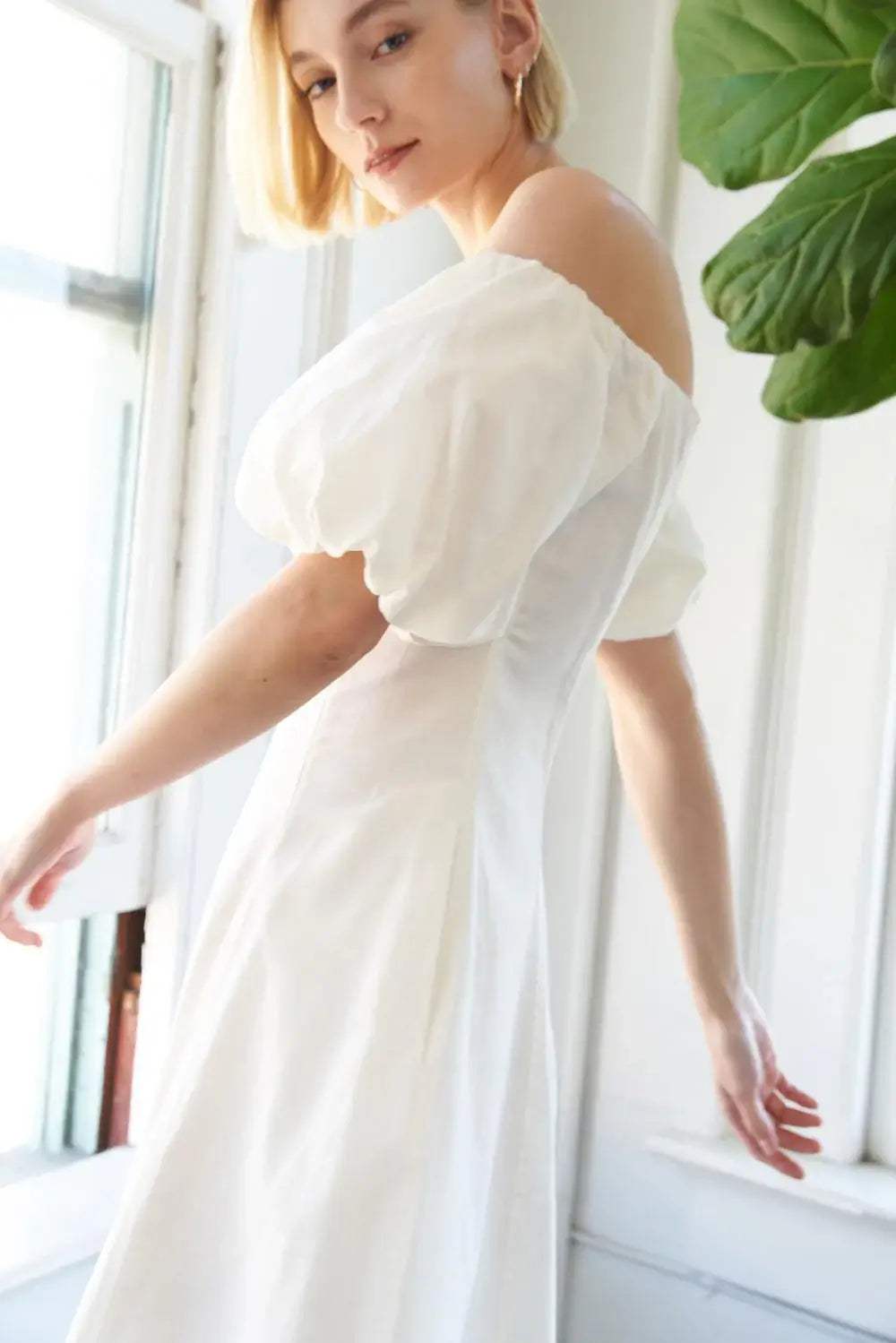 PROTECTING MY PEACE WOVEN MIDI DRESS - Flying Tomato - Flyclothing LLC