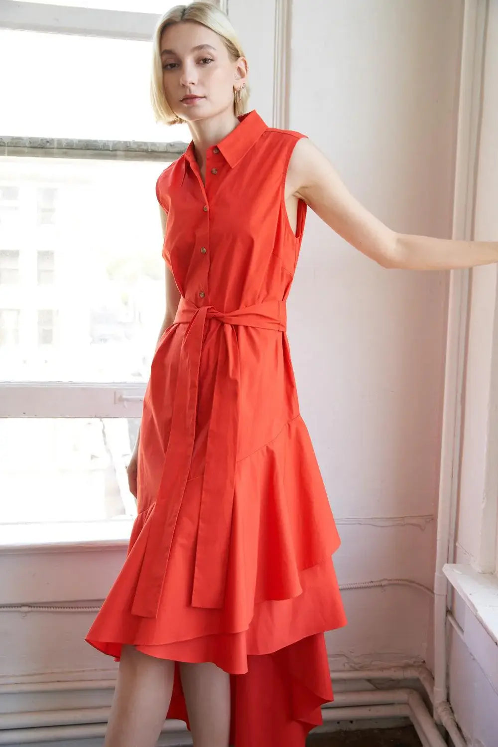 LOOKING MY WAY WOVEN MIDI DRESS - Flying Tomato - Flyclothing LLC