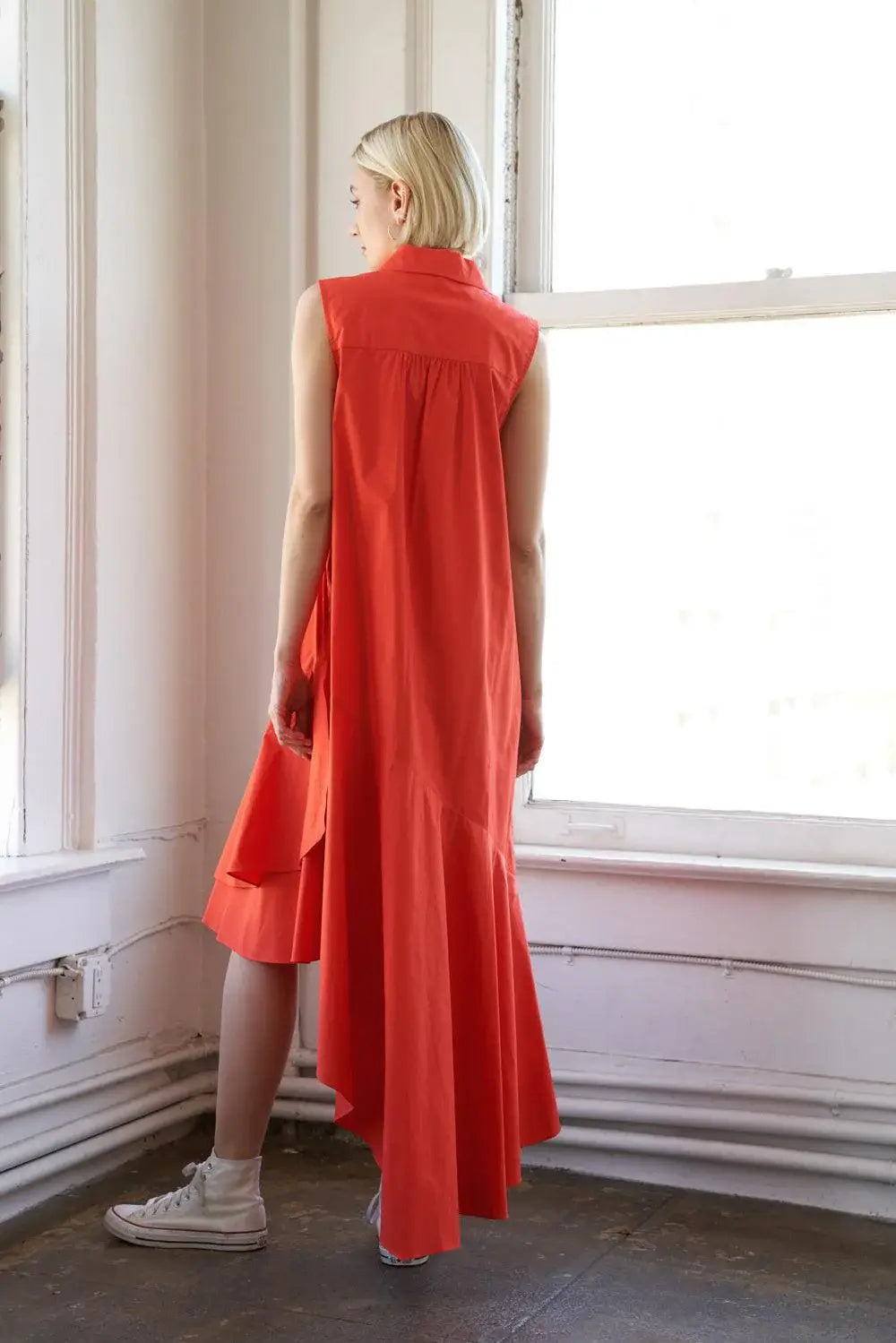 LOOKING MY WAY WOVEN MIDI DRESS - Flying Tomato - Flyclothing LLC