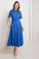 LUCKY ME WOVEN MIDI DRESS - Flying Tomato - Flyclothing LLC