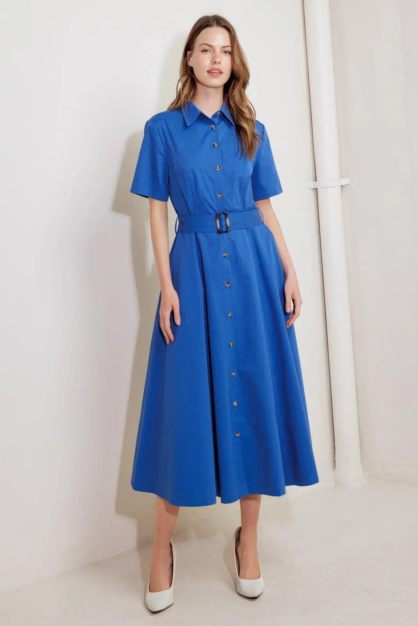 LUCKY ME WOVEN MIDI DRESS - Flying Tomato - Flyclothing LLC