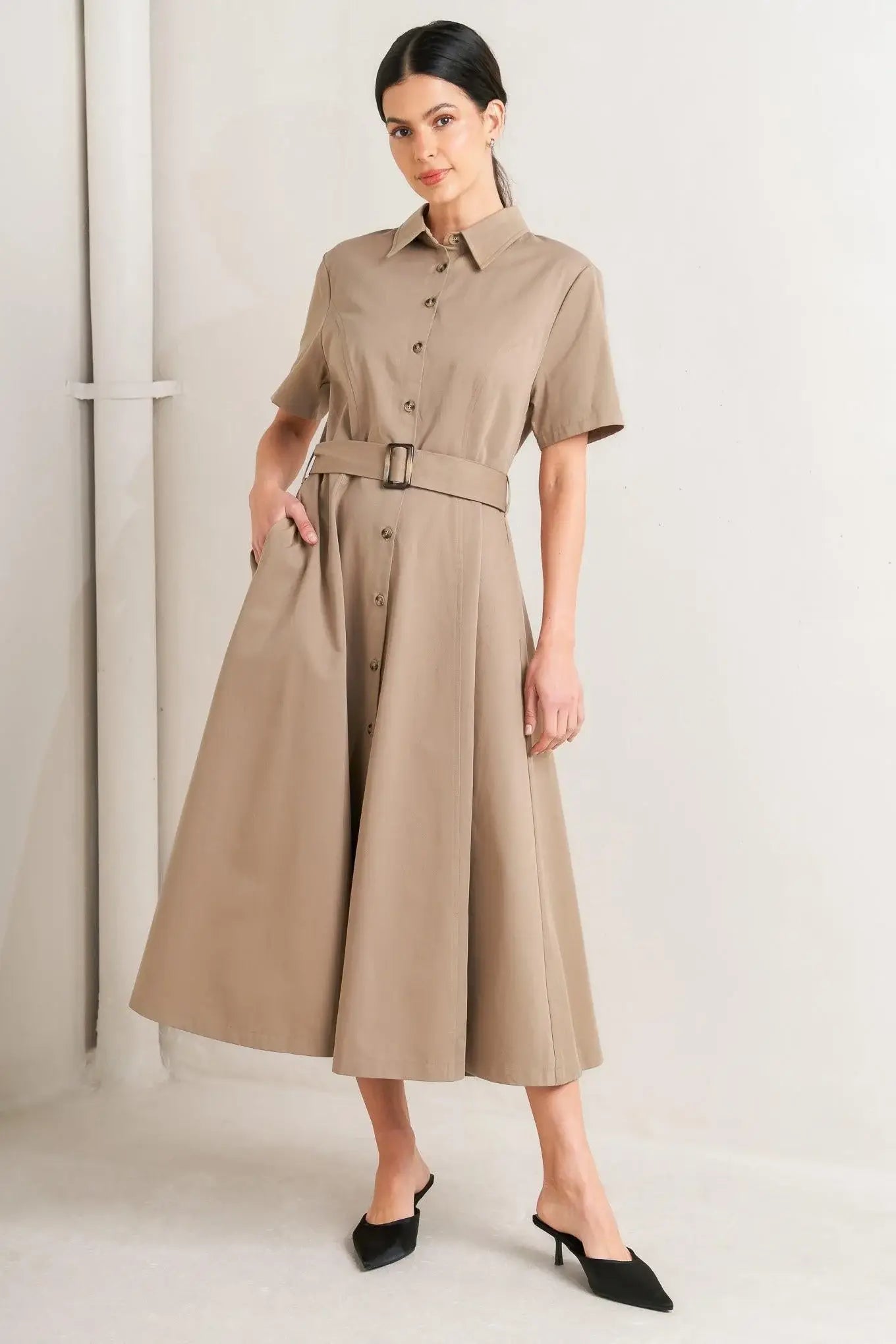 LUCKY ME WOVEN MIDI DRESS - Flying Tomato - Flyclothing LLC