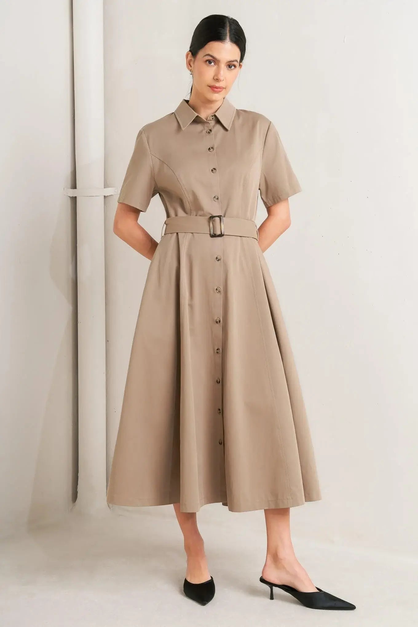 LUCKY ME WOVEN MIDI DRESS - Flying Tomato - Flyclothing LLC
