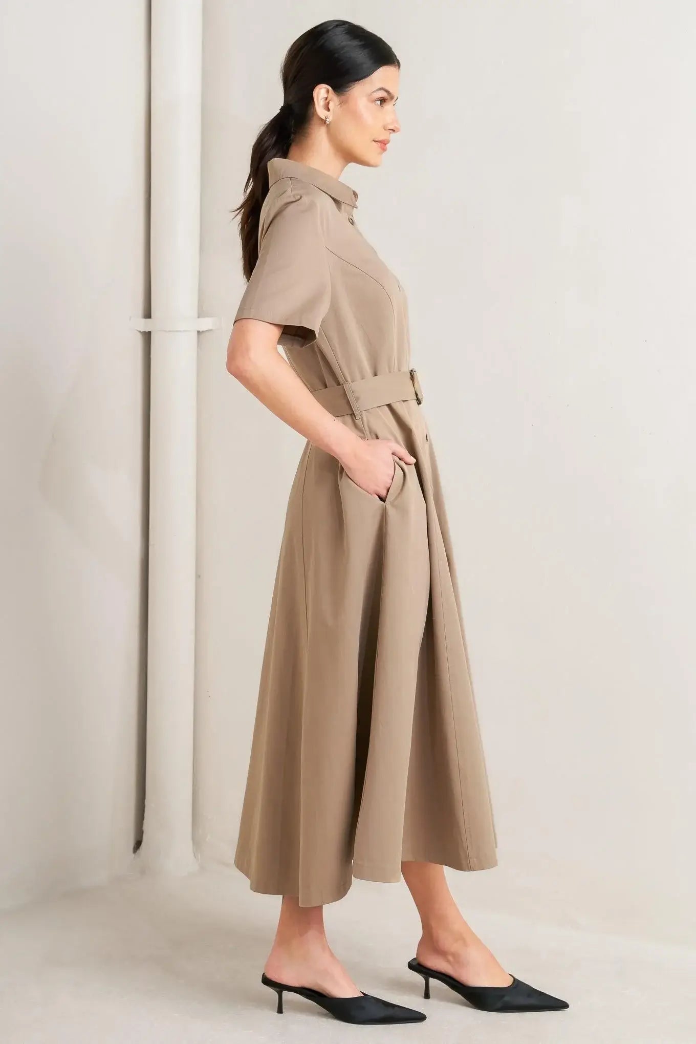 LUCKY ME WOVEN MIDI DRESS - Flying Tomato - Flyclothing LLC