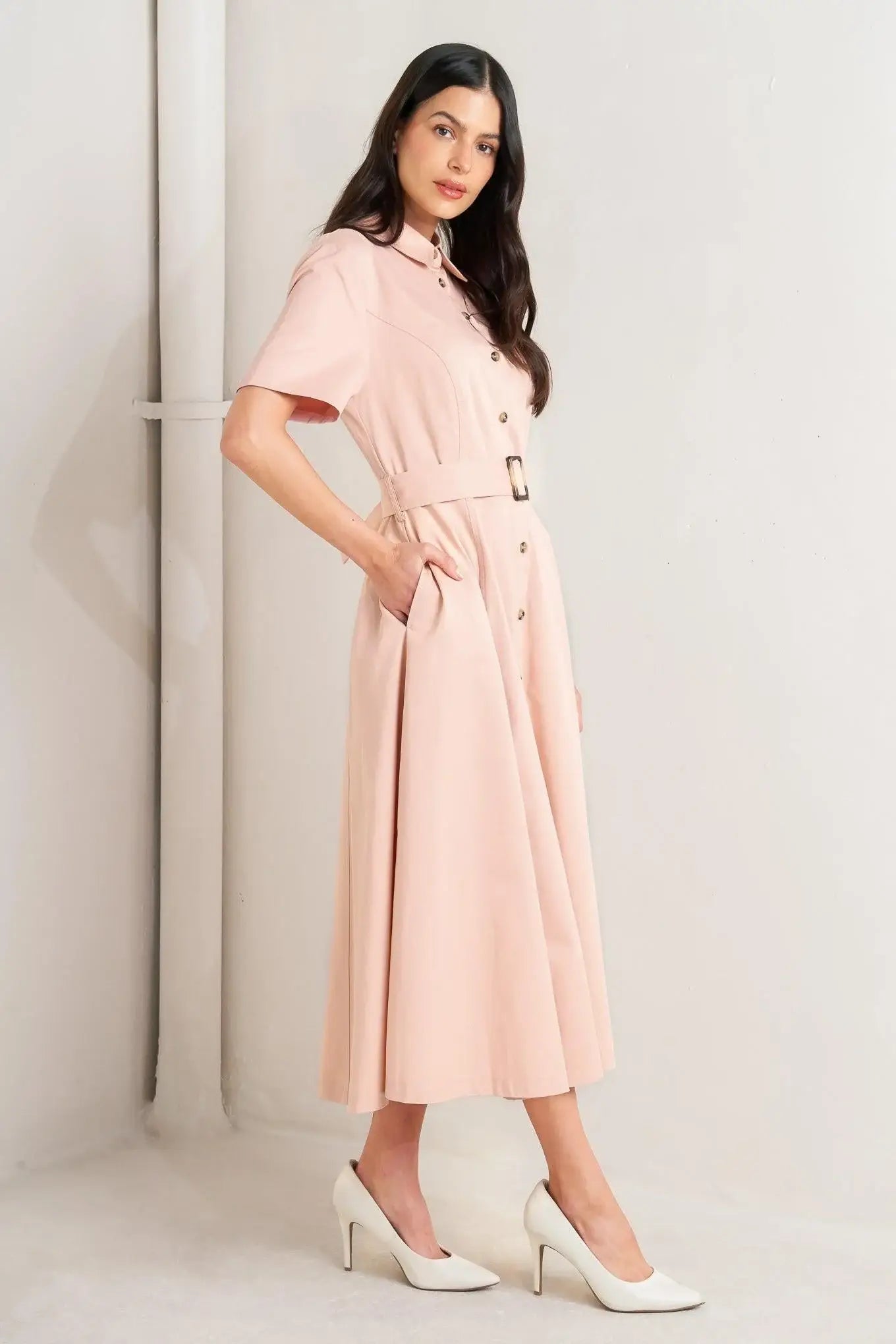 LUCKY ME WOVEN MIDI DRESS - Flying Tomato - Flyclothing LLC