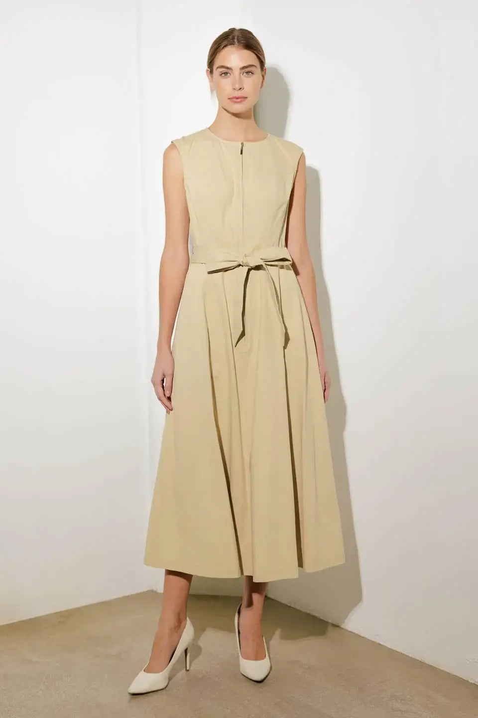 DELICATE DREAMS WOVEN MIDI DRESS - Flying Tomato - Flyclothing LLC