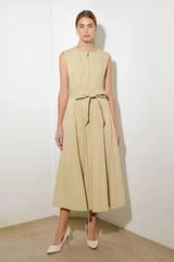 DELICATE DREAMS WOVEN MIDI DRESS - Flying Tomato - Flyclothing LLC