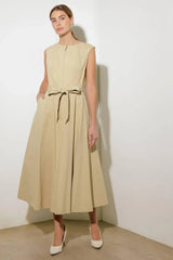 DELICATE DREAMS WOVEN MIDI DRESS - Flying Tomato - Flyclothing LLC