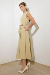 DELICATE DREAMS WOVEN MIDI DRESS - Flying Tomato - Flyclothing LLC