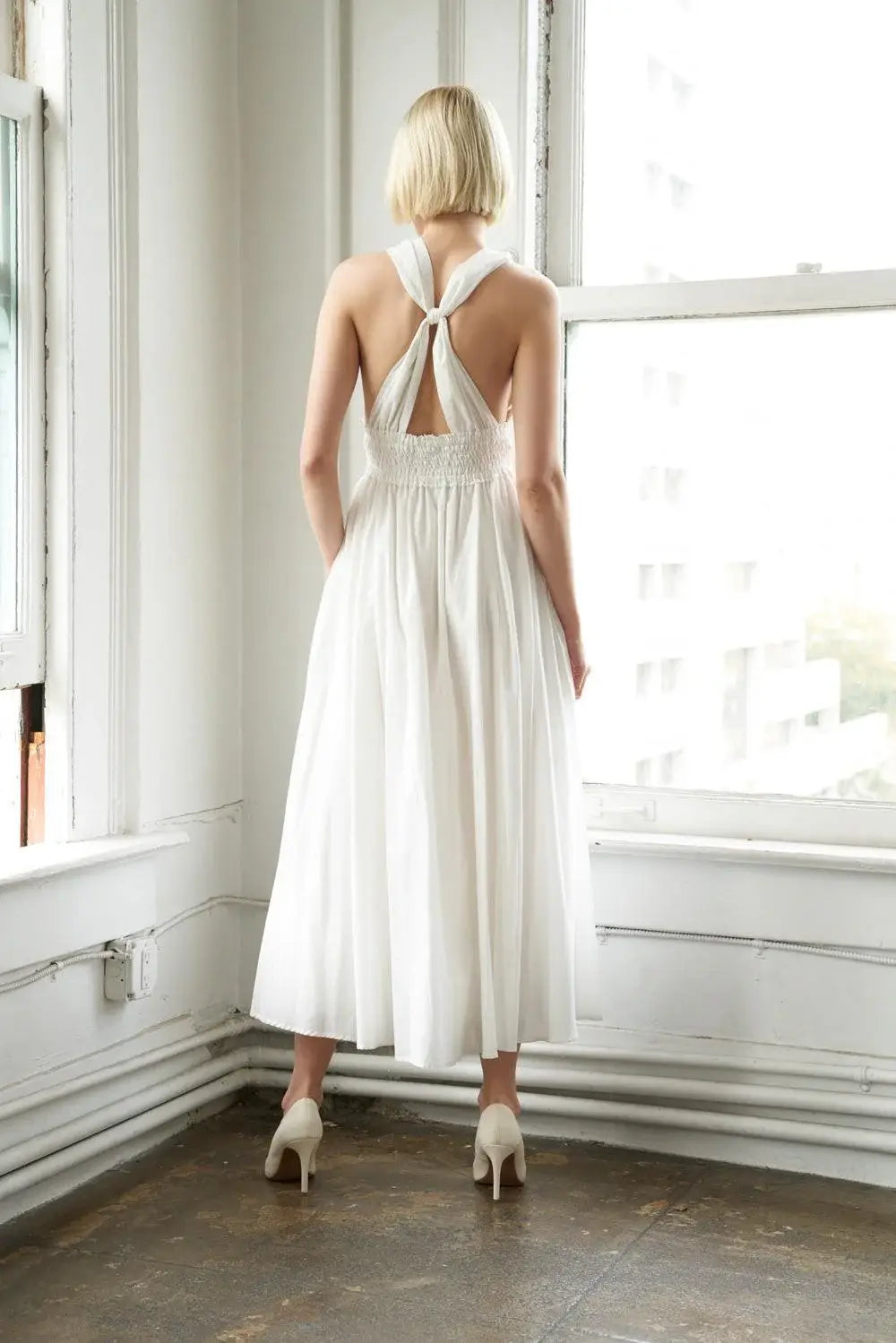 BIG CITY DREAMS WOVEN MIDI DRESS - Flying Tomato - Flyclothing LLC