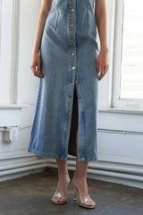 JUST FOLLOW ME DENIM MIDI DRESS - Flying Tomato - Flyclothing LLC