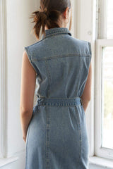 JUST FOLLOW ME DENIM MIDI DRESS - Flying Tomato - Flyclothing LLC