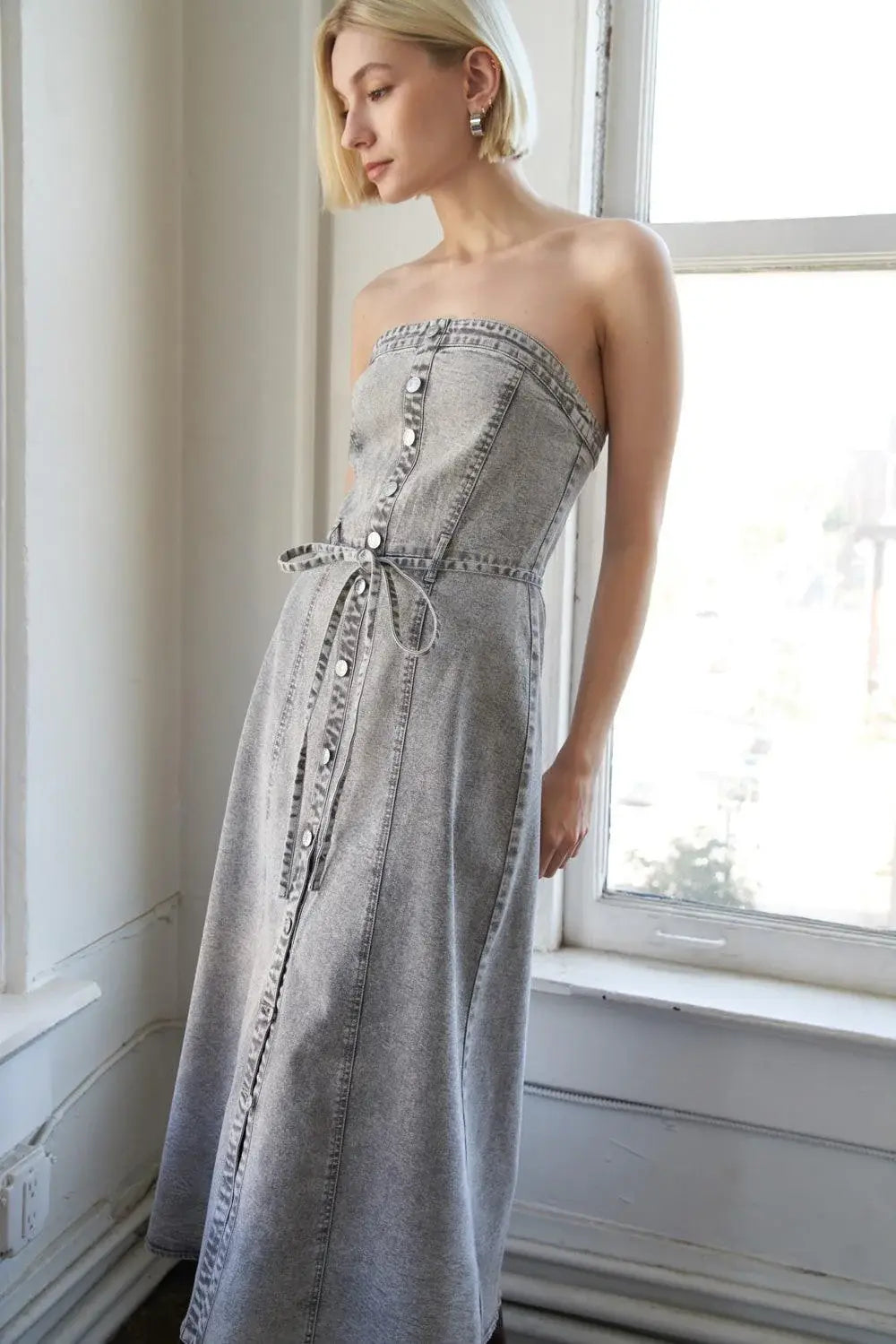 SECRET CRUSH TWILL MIDI DRESS - Flying Tomato - Flyclothing LLC