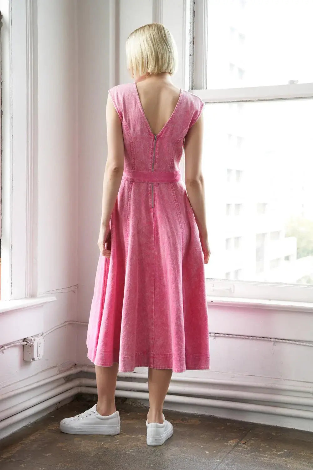 NEVER FORGET TWILL MIDI DRESS - Flying Tomato - Flyclothing LLC