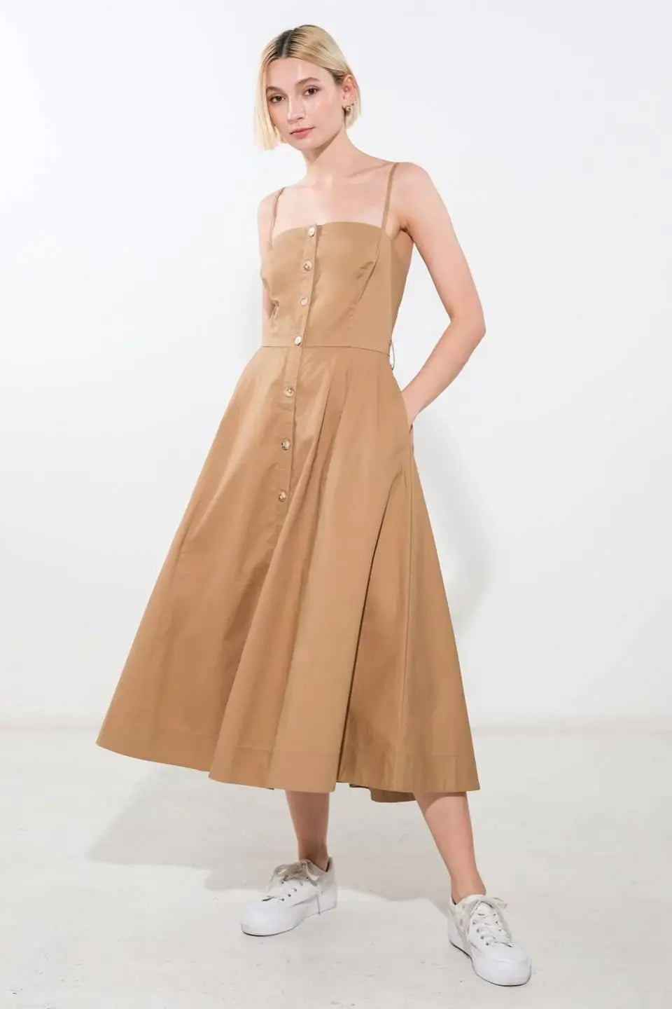 PROOF OF PERFECTION WOVEN MIDI DRESS - Flying Tomato - Flyclothing LLC