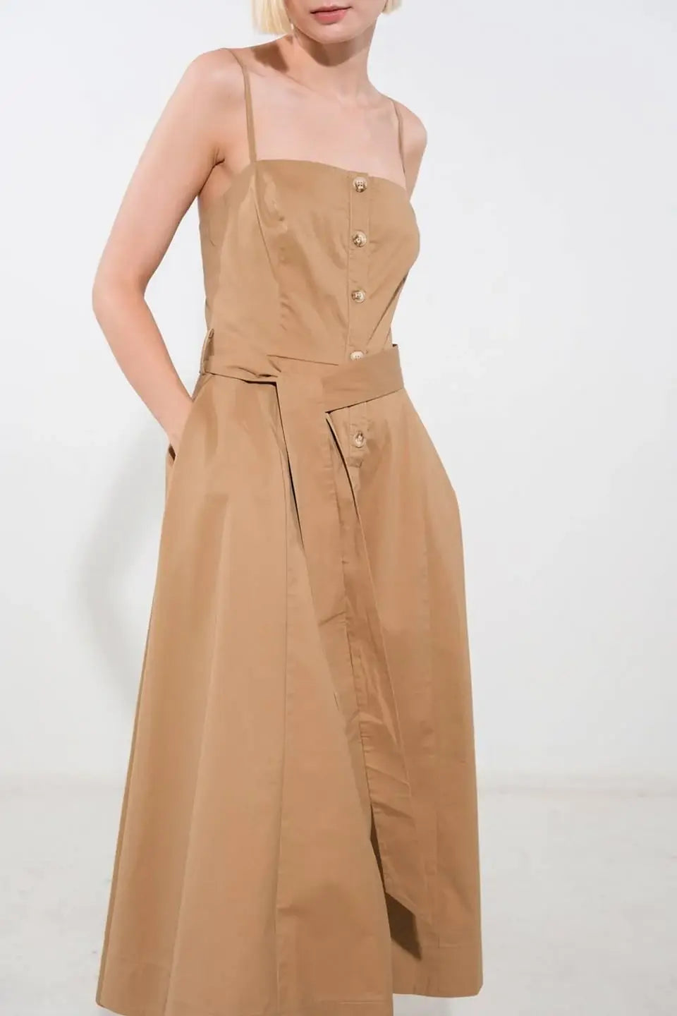 PROOF OF PERFECTION WOVEN MIDI DRESS - Flying Tomato - Flyclothing LLC