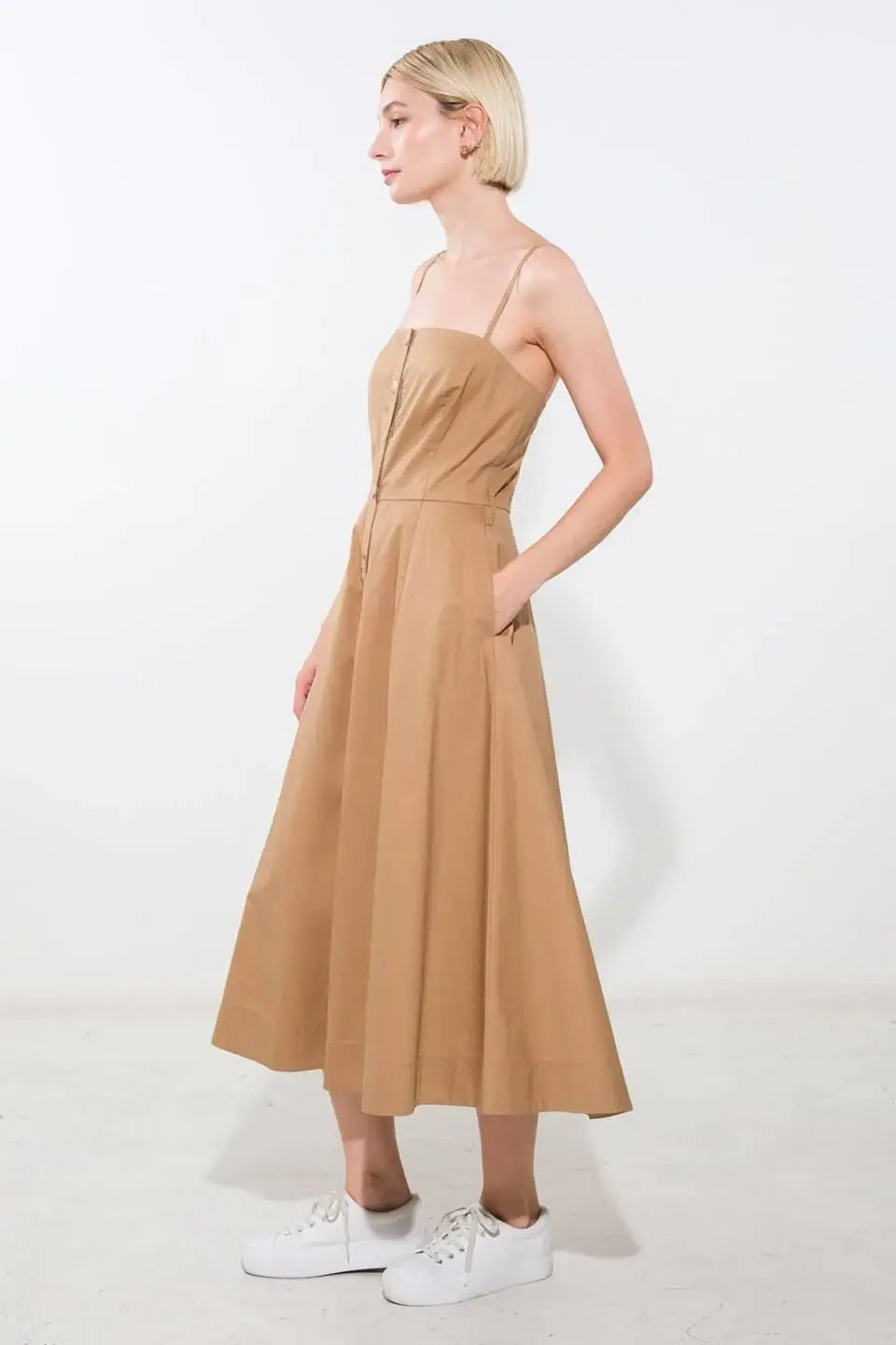 PROOF OF PERFECTION WOVEN MIDI DRESS - Flying Tomato - Flyclothing LLC
