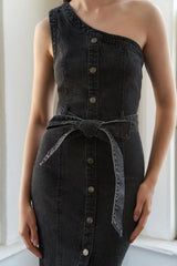 SOMEWHERE UP ABOVE DENIM MIDI DRESS - Flying Tomato - Flyclothing LLC