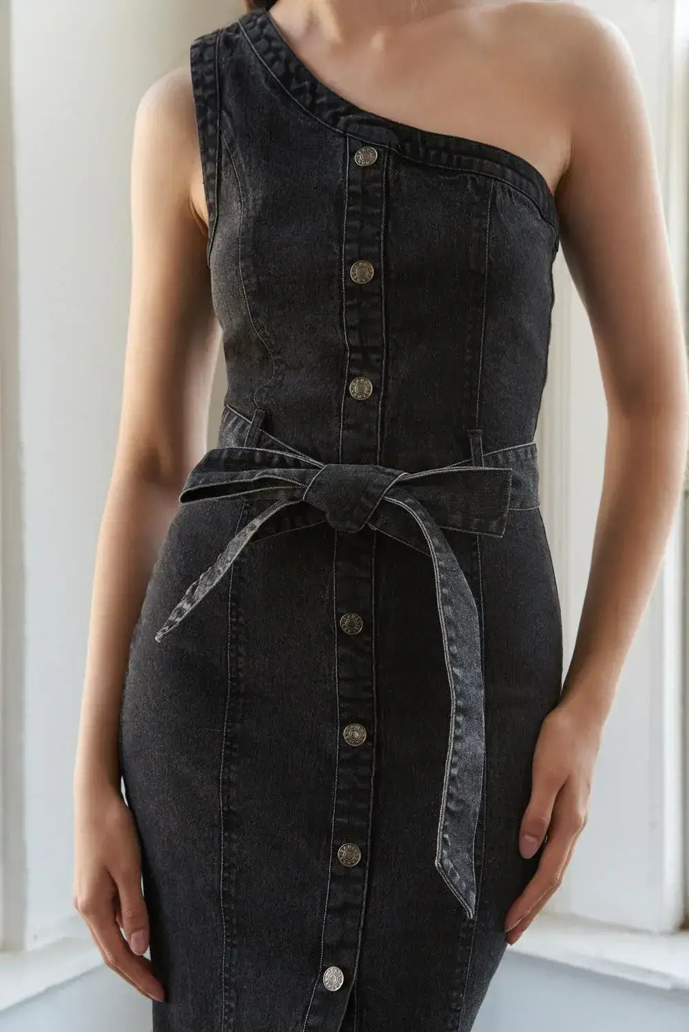 SOMEWHERE UP ABOVE DENIM MIDI DRESS - Flying Tomato - Flyclothing LLC