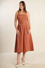 CALIFORNIA DREAMING WOVEN MIDI DRESS - Flying Tomato - Flyclothing LLC