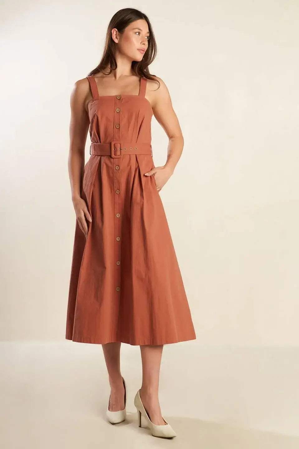 CALIFORNIA DREAMING WOVEN MIDI DRESS - Flying Tomato - Flyclothing LLC