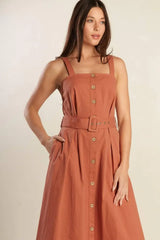 CALIFORNIA DREAMING WOVEN MIDI DRESS - Flying Tomato - Flyclothing LLC