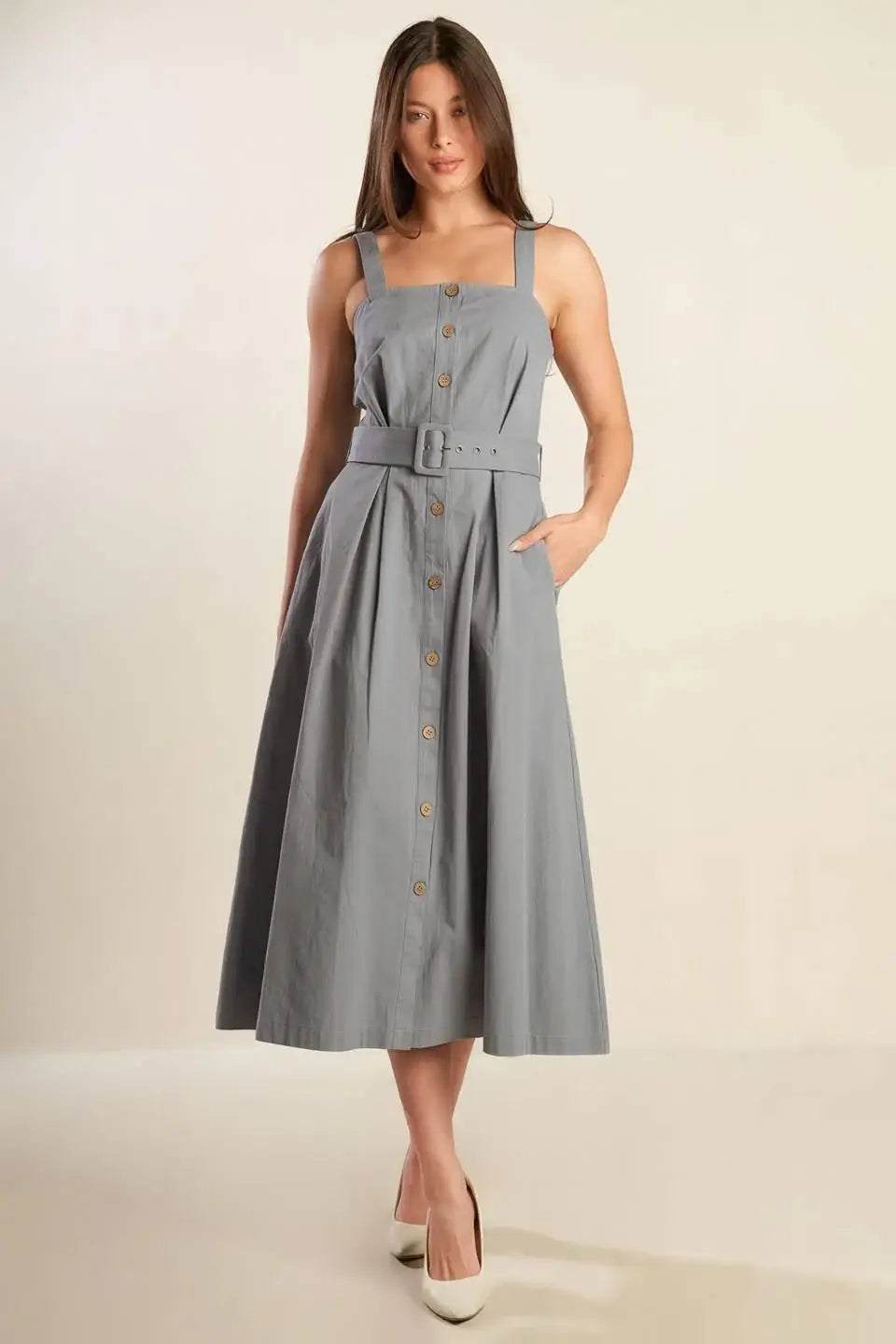 CALIFORNIA DREAMING WOVEN MIDI DRESS - Flying Tomato - Flyclothing LLC
