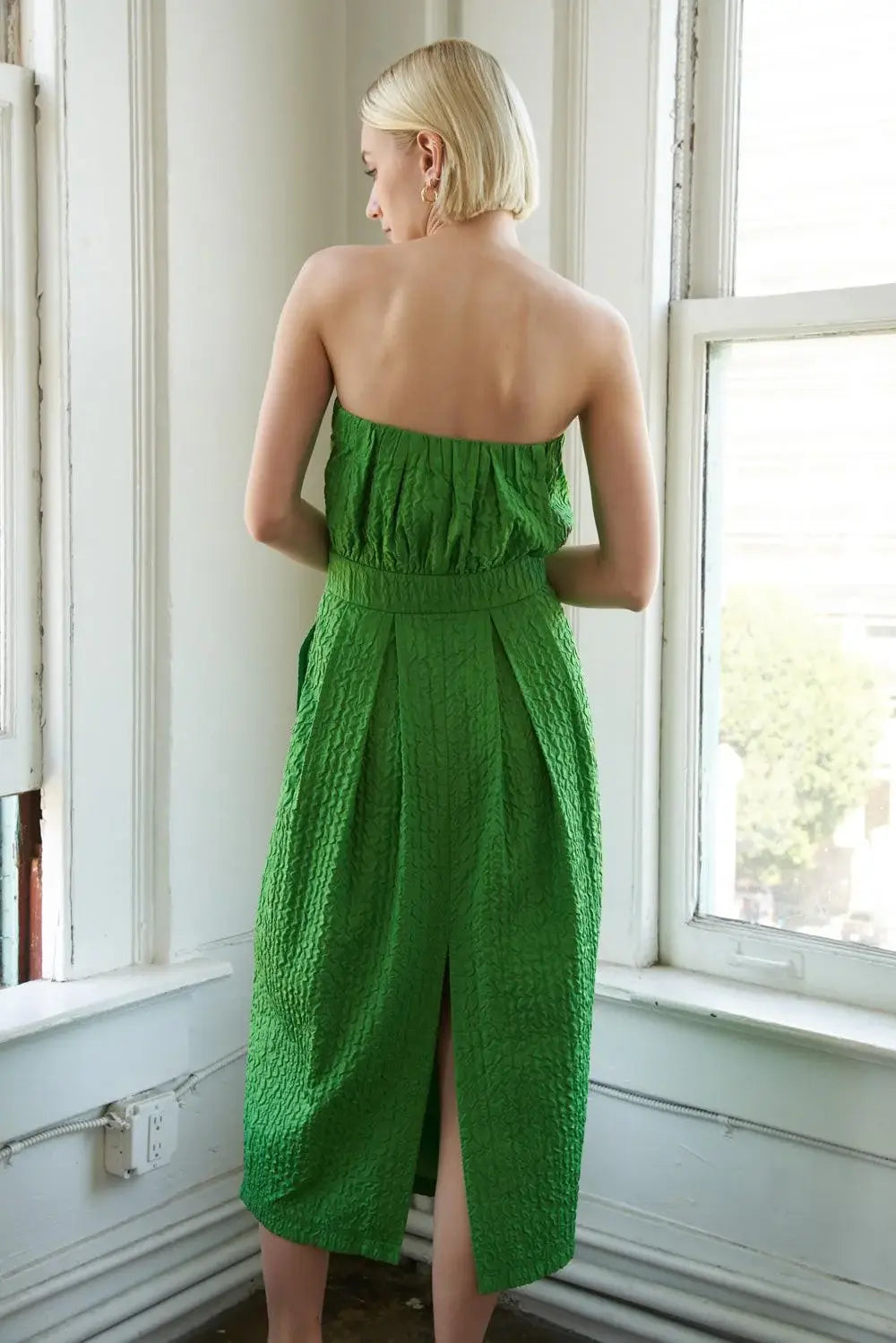 IN DOLLY WE TRUST WOVEN MIDI DRESS - Flying Tomato - Flyclothing LLC
