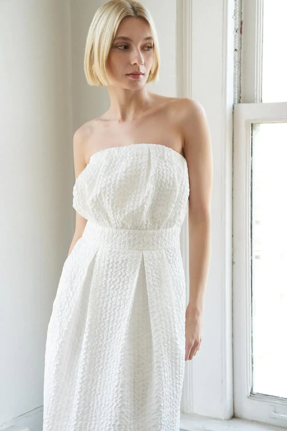 IN DOLLY WE TRUST WOVEN MIDI DRESS - Flying Tomato - Flyclothing LLC