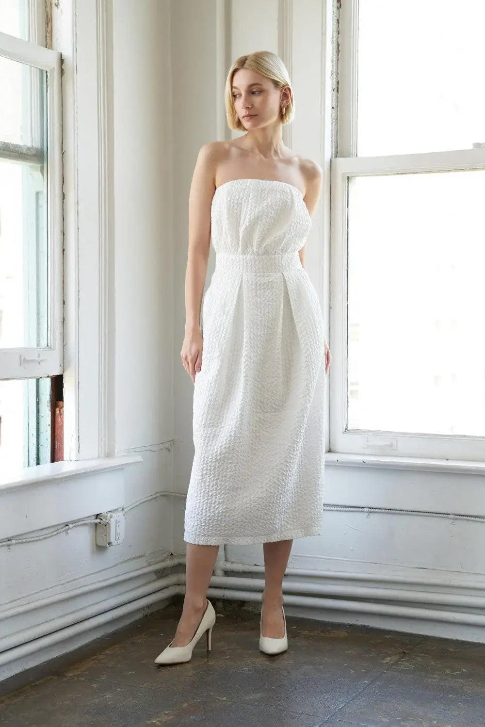 IN DOLLY WE TRUST WOVEN MIDI DRESS - Flying Tomato - Flyclothing LLC
