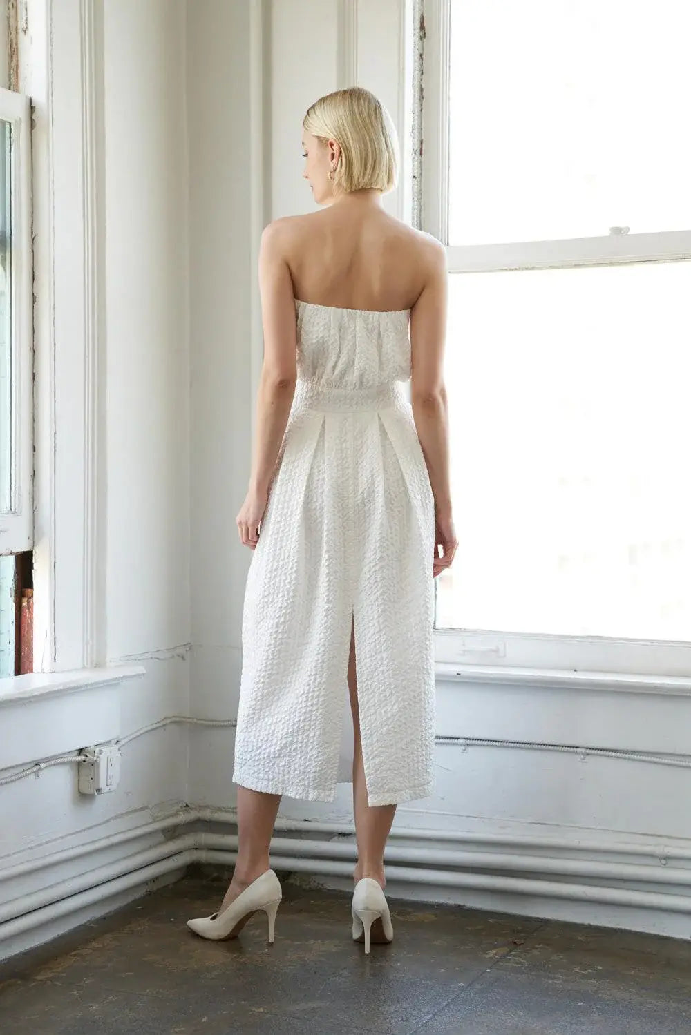 IN DOLLY WE TRUST WOVEN MIDI DRESS - Flying Tomato - Flyclothing LLC