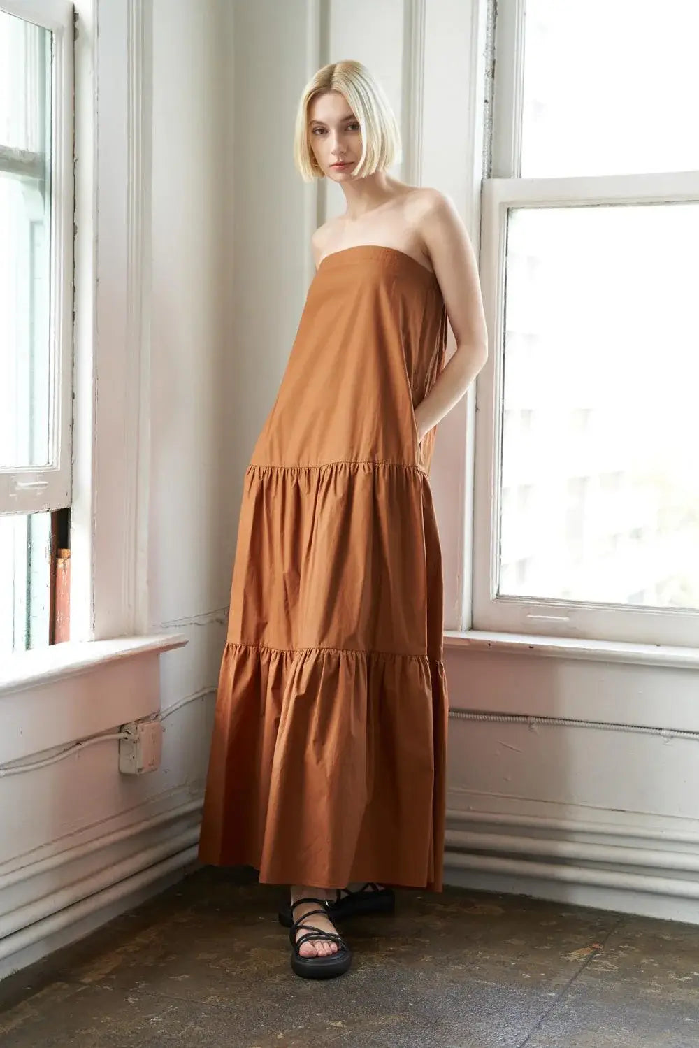 GIRLS JUST WANNA HAVE WOVEN MAXI DRESS - Flying Tomato - Flyclothing LLC