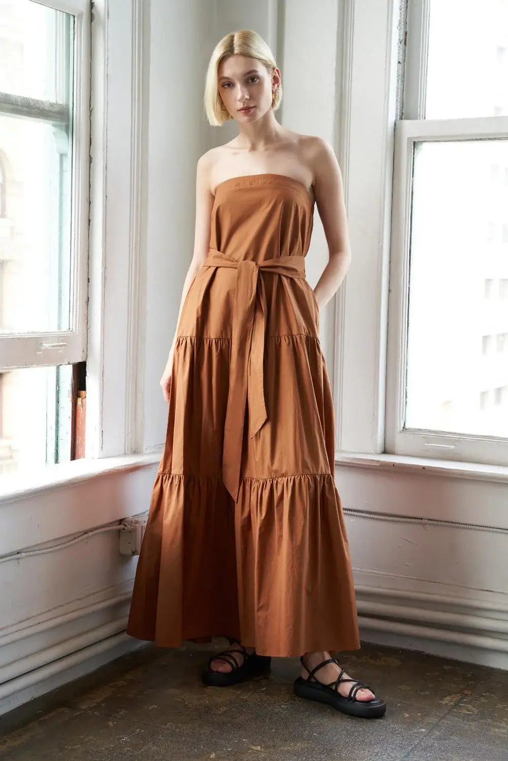 GIRLS JUST WANNA HAVE WOVEN MAXI DRESS - Flying Tomato - Flyclothing LLC