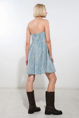 DELIGHTFULLY DAINTY DENIM MINI DRESS - Flying Tomato - Flyclothing LLC