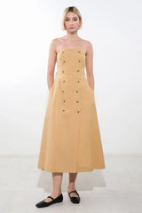 FOLLOW YOU EVERYWHERE WOVEN MIDI DRESS - Flying Tomato - Flyclothing LLC
