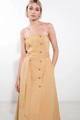 FOLLOW YOU EVERYWHERE WOVEN MIDI DRESS - Flying Tomato - Flyclothing LLC