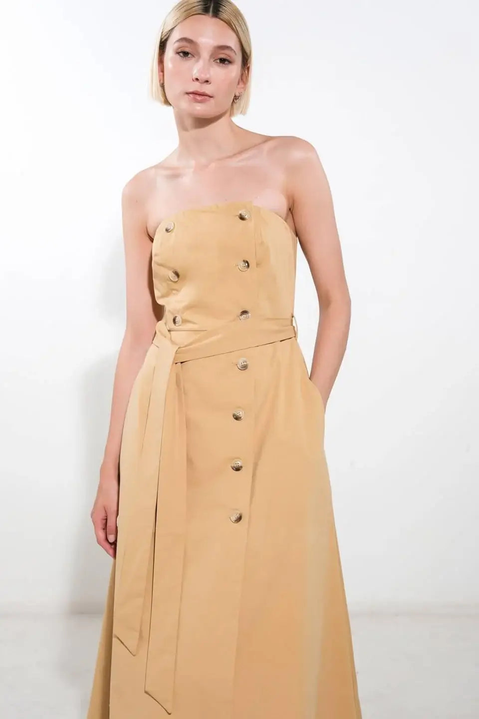 FOLLOW YOU EVERYWHERE WOVEN MIDI DRESS - Flying Tomato - Flyclothing LLC