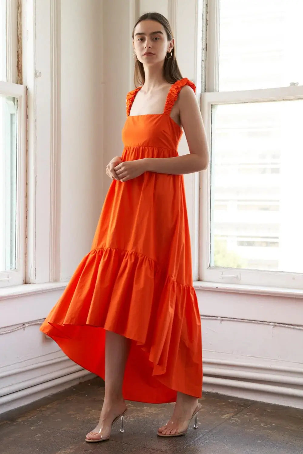 SUNBEAM SPLENDOR WOVEN MIDI DRESS - Flying Tomato - Flyclothing LLC