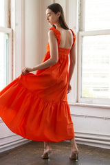 SUNBEAM SPLENDOR WOVEN MIDI DRESS - Flying Tomato - Flyclothing LLC