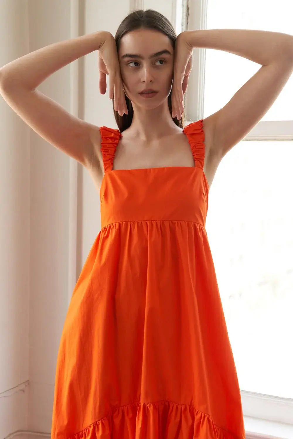 SUNBEAM SPLENDOR WOVEN MIDI DRESS - Flying Tomato - Flyclothing LLC