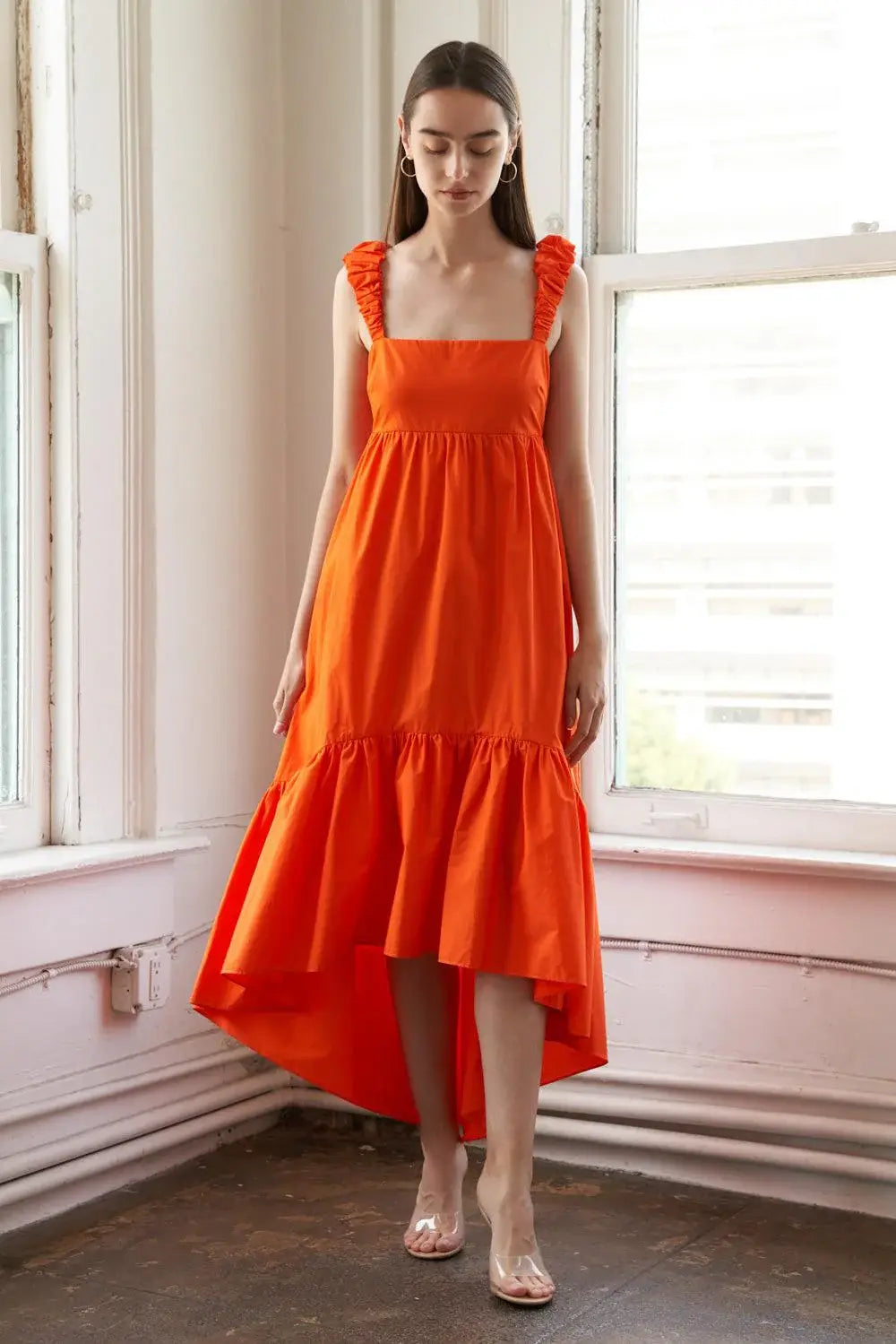 SUNBEAM SPLENDOR WOVEN MIDI DRESS - Flying Tomato - Flyclothing LLC