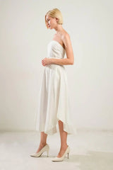 LIFE'S COMPASS WOVEN MIDI DRESS - Flying Tomato - Flyclothing LLC