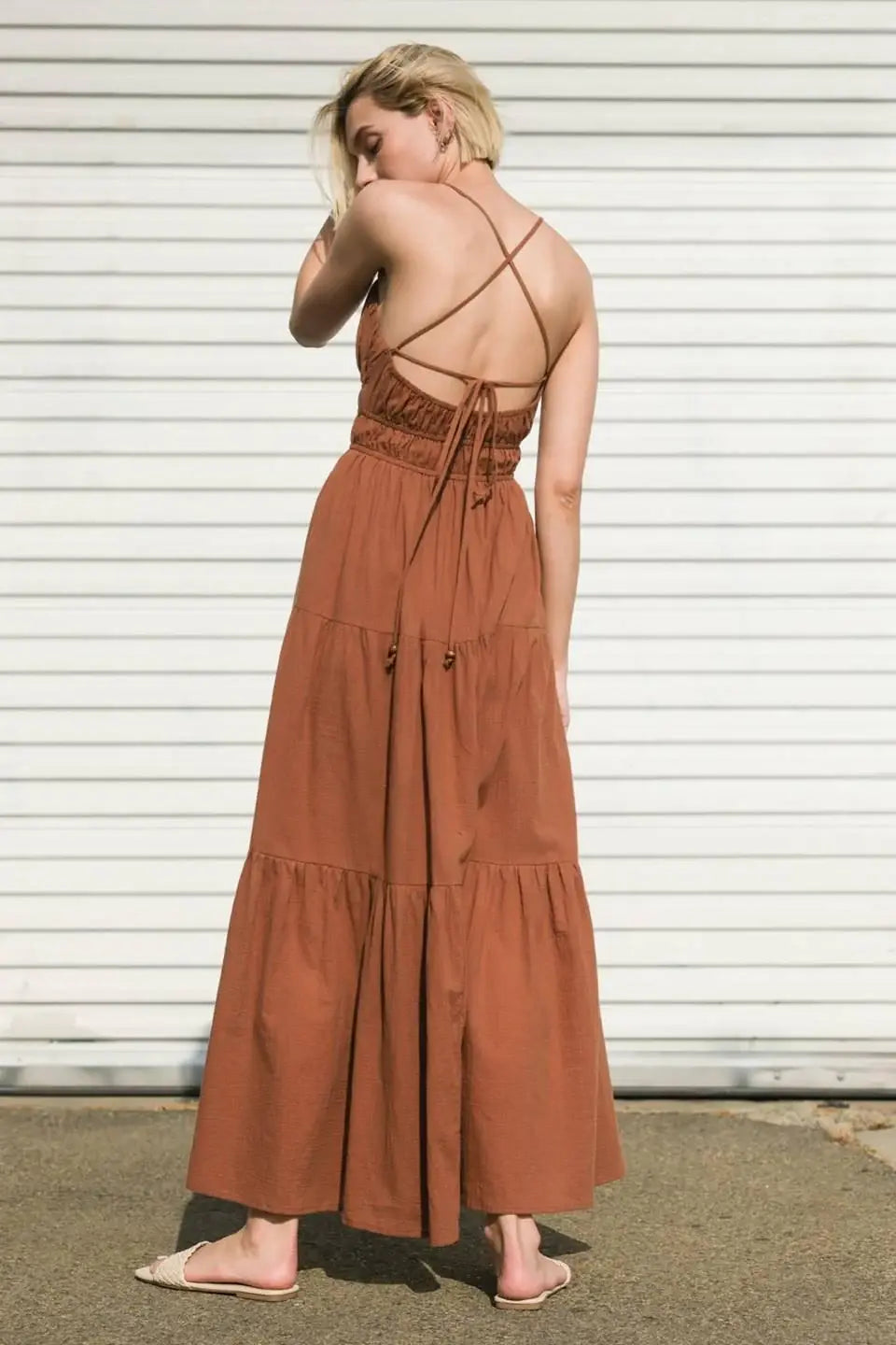 EFFORTLESS ELEGANCE WOVEN MAXI DRESS - Flying Tomato - Flyclothing LLC