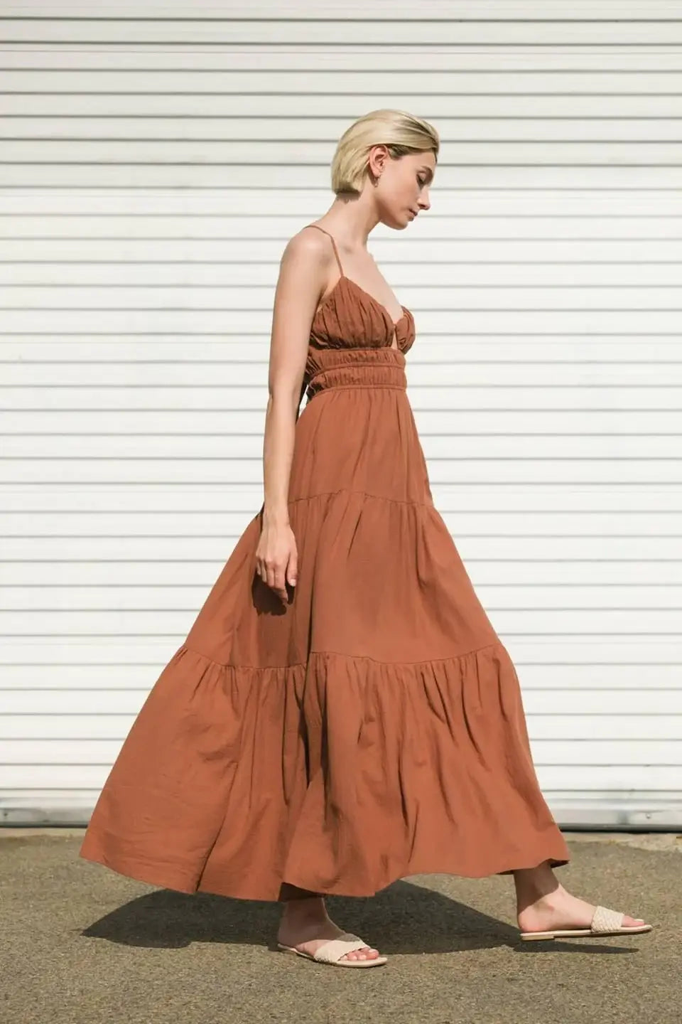 EFFORTLESS ELEGANCE WOVEN MAXI DRESS - Flying Tomato - Flyclothing LLC