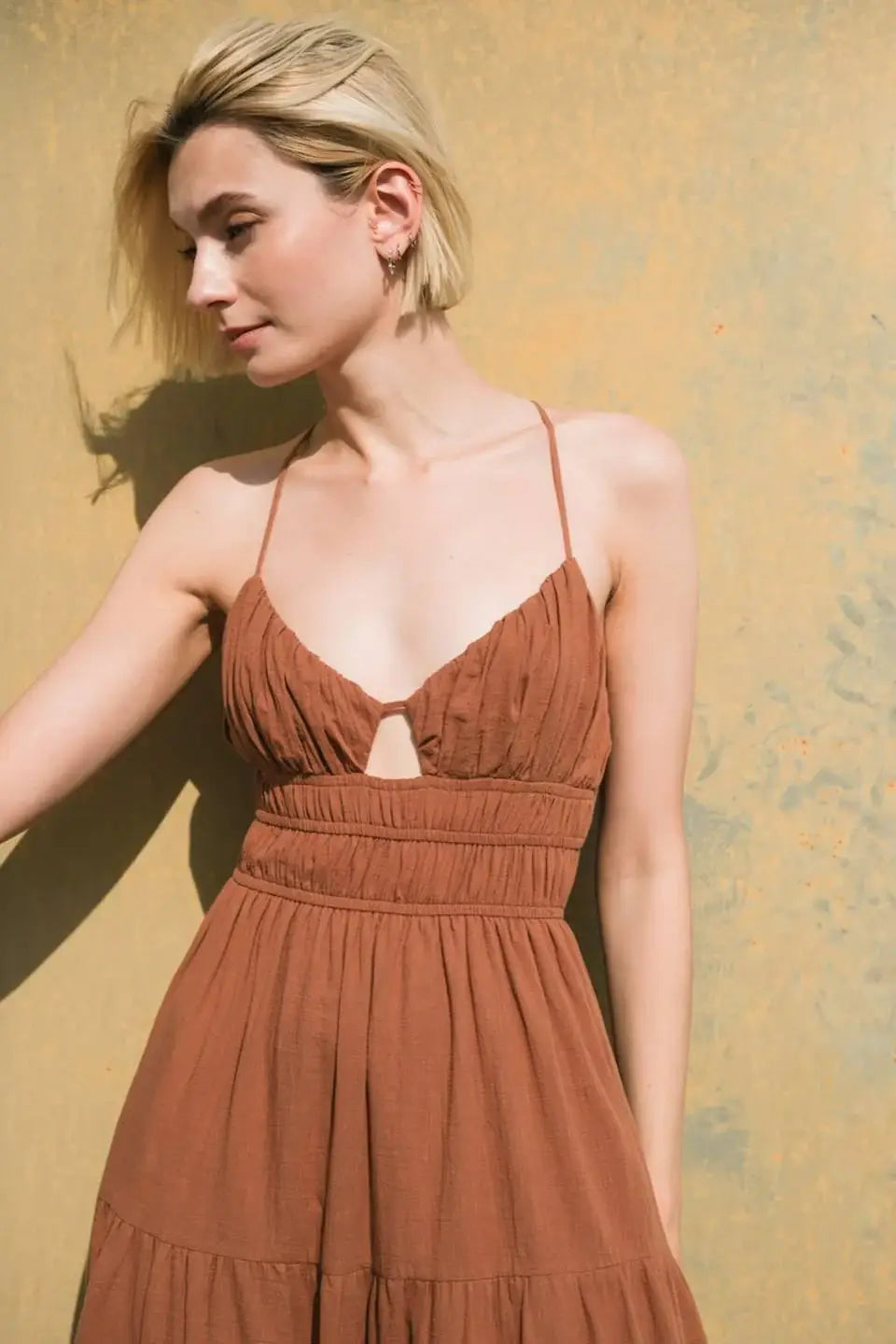 EFFORTLESS ELEGANCE WOVEN MAXI DRESS - Flying Tomato - Flyclothing LLC