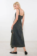 EXOTIC BREEZE DENIM MIDI DRESS - Flying Tomato - Flyclothing LLC